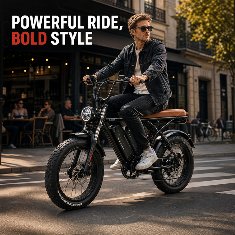 Shock Absorbing Front Suspension Brushless Lithium Battery Fat Tire Ebike 7 Speed Electric Bicycle for Beach Park