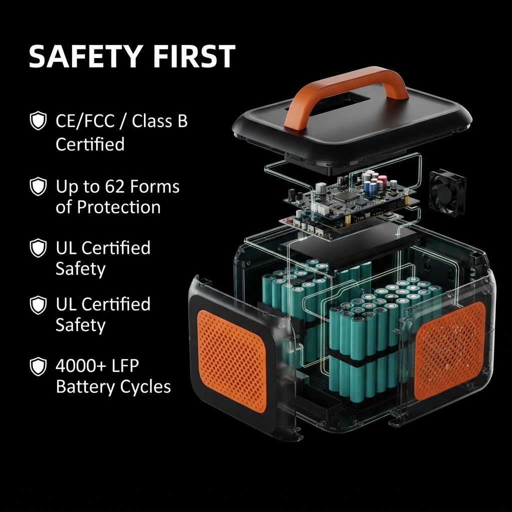 300W Portable Power Station 384Wh LiFePO4 Solar Generator with AC Outlet USB QC3.0 for Camping RV Emergency