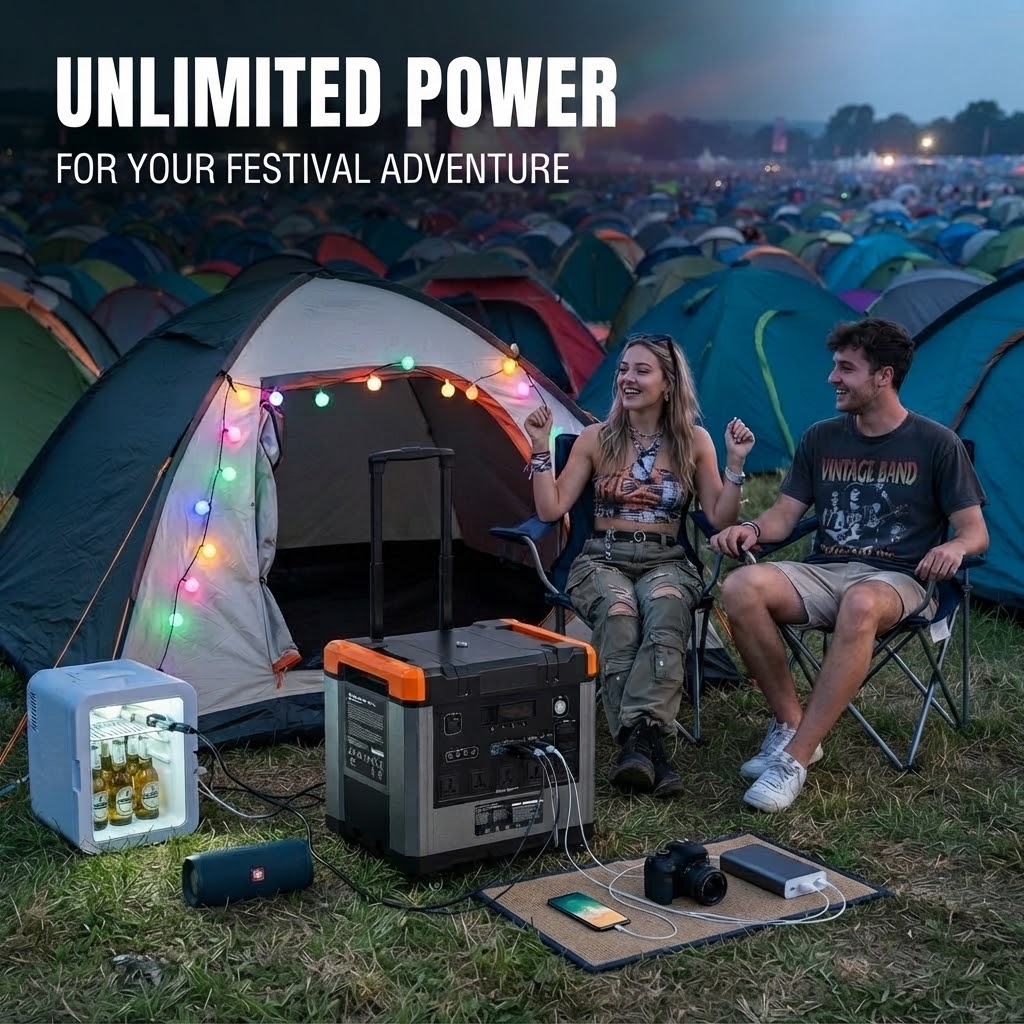 Large Capacity Trolley Portable Energy Storage Power Station 3000W Pure Sine Wave QC3.0 Type-C 15W Wireless Charging Off-Grid Power Source