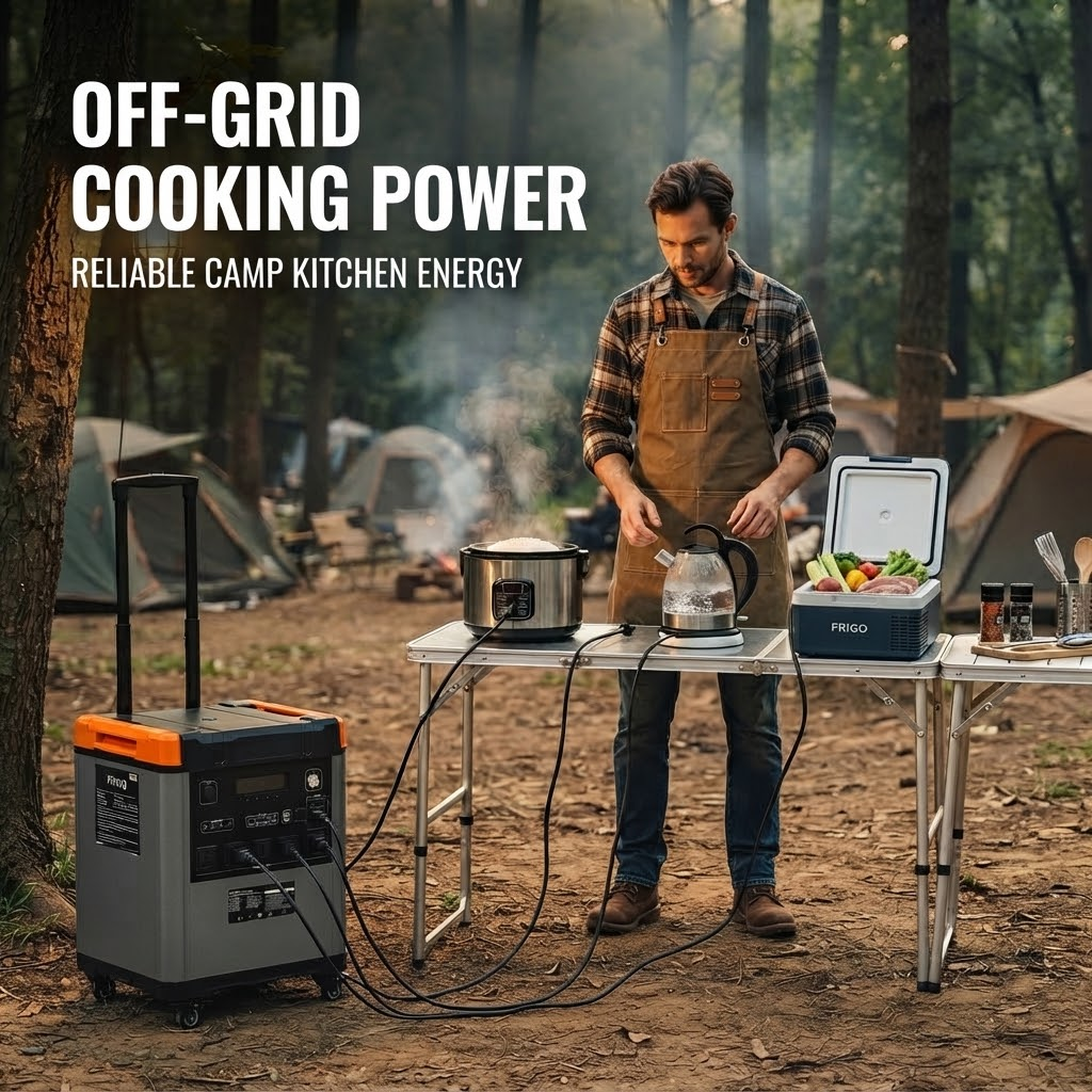 Large Capacity Wheeled Portable Energy Storage Power Station 5000W Pure Sine Wave QC3.0 Type-C 15W Wireless Charging For RV & Field Work