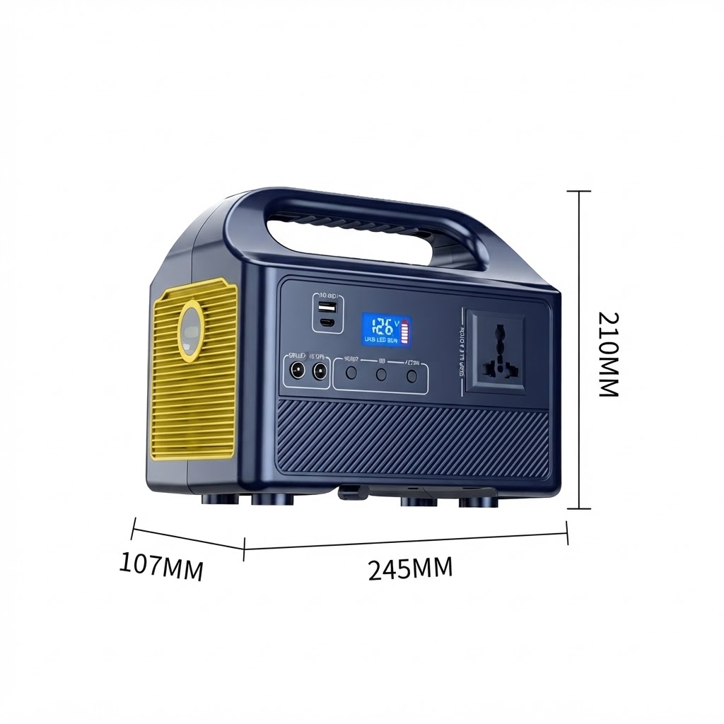 300W Portable Power Station 256Wh LiFePO4 Solar Generator with AC Outlet USB QC3.0 for Camping RV Emergency