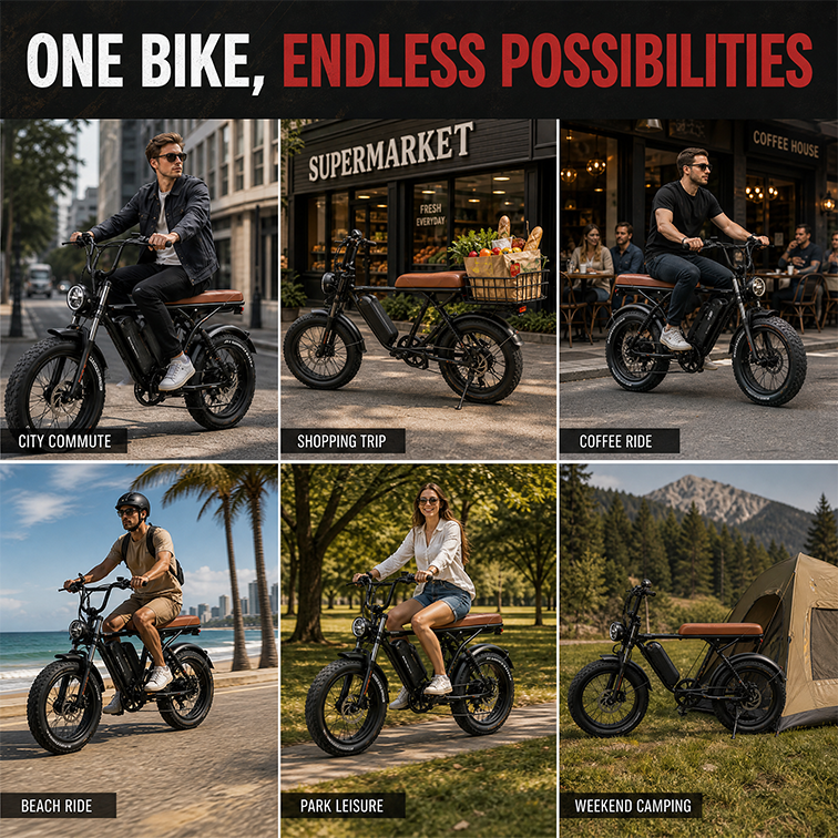 Shock Absorbing Front Suspension Brushless Lithium Battery Fat Tire Ebike 7 Speed Electric Bicycle for Beach Park
